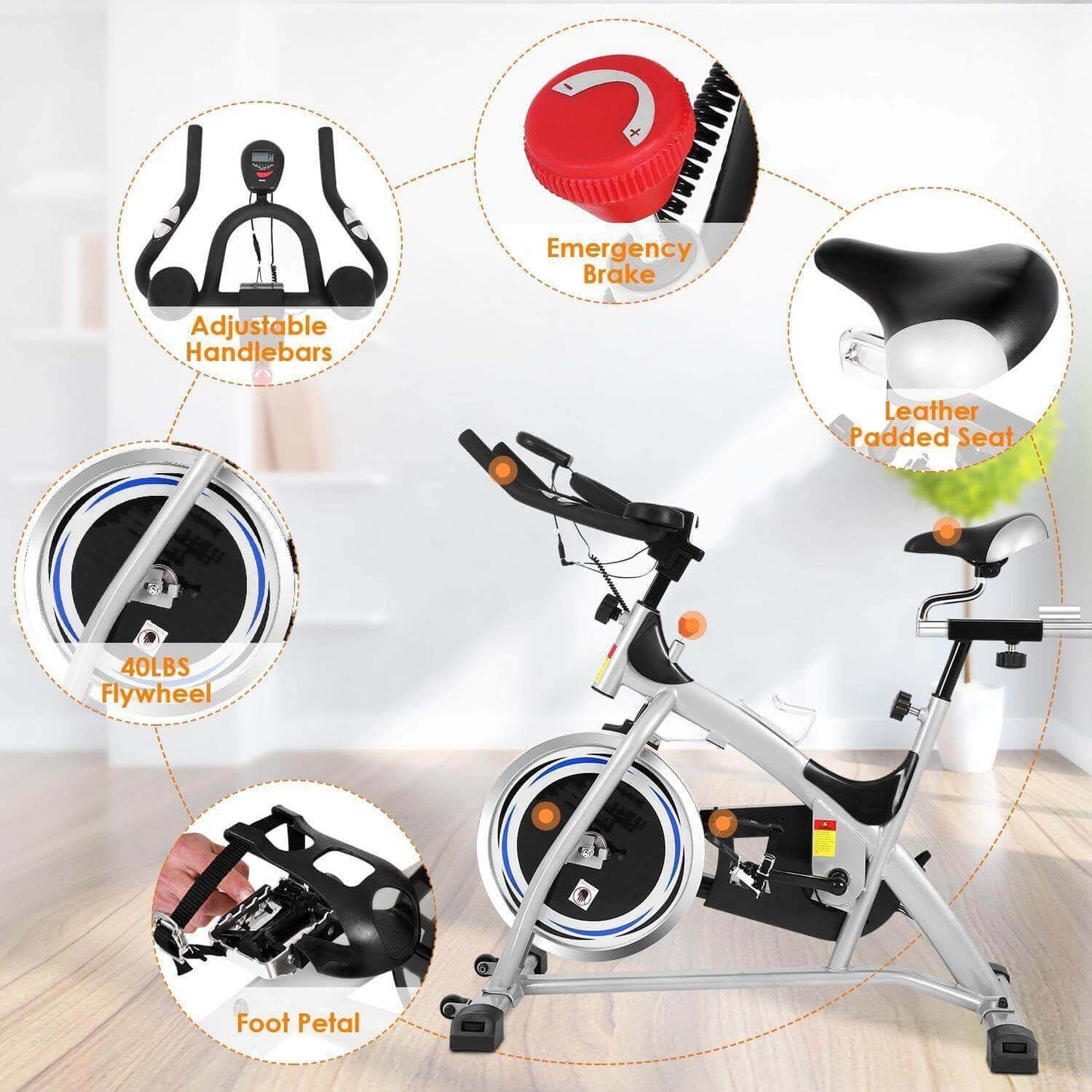 Heavy Duty Domestic Spin Bike Crystal SJ-3373