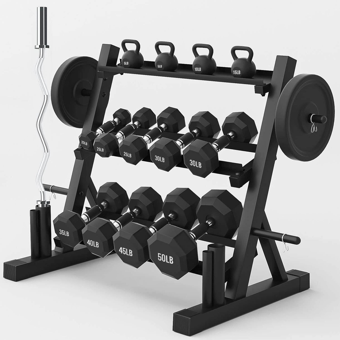 3 Tier Dumbbell Rack Multifunction  Barbells Storage Rack